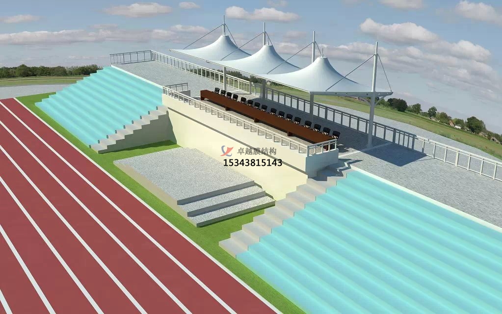 浮山體育公園膜結(jié)構【看臺雨棚】門球場案例